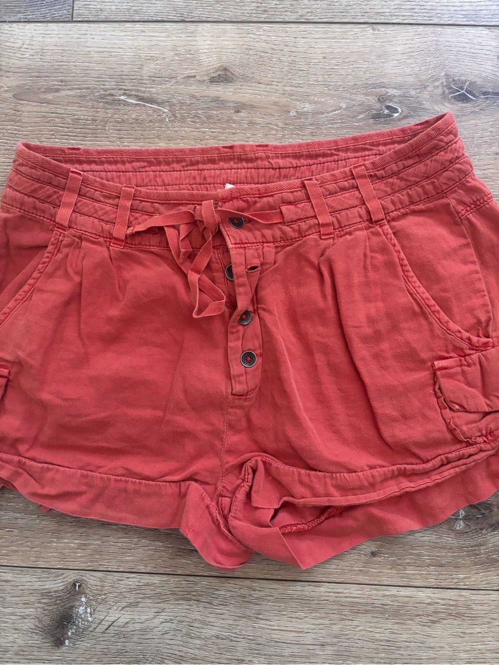 Free People Button-Front Drawstring Shorts